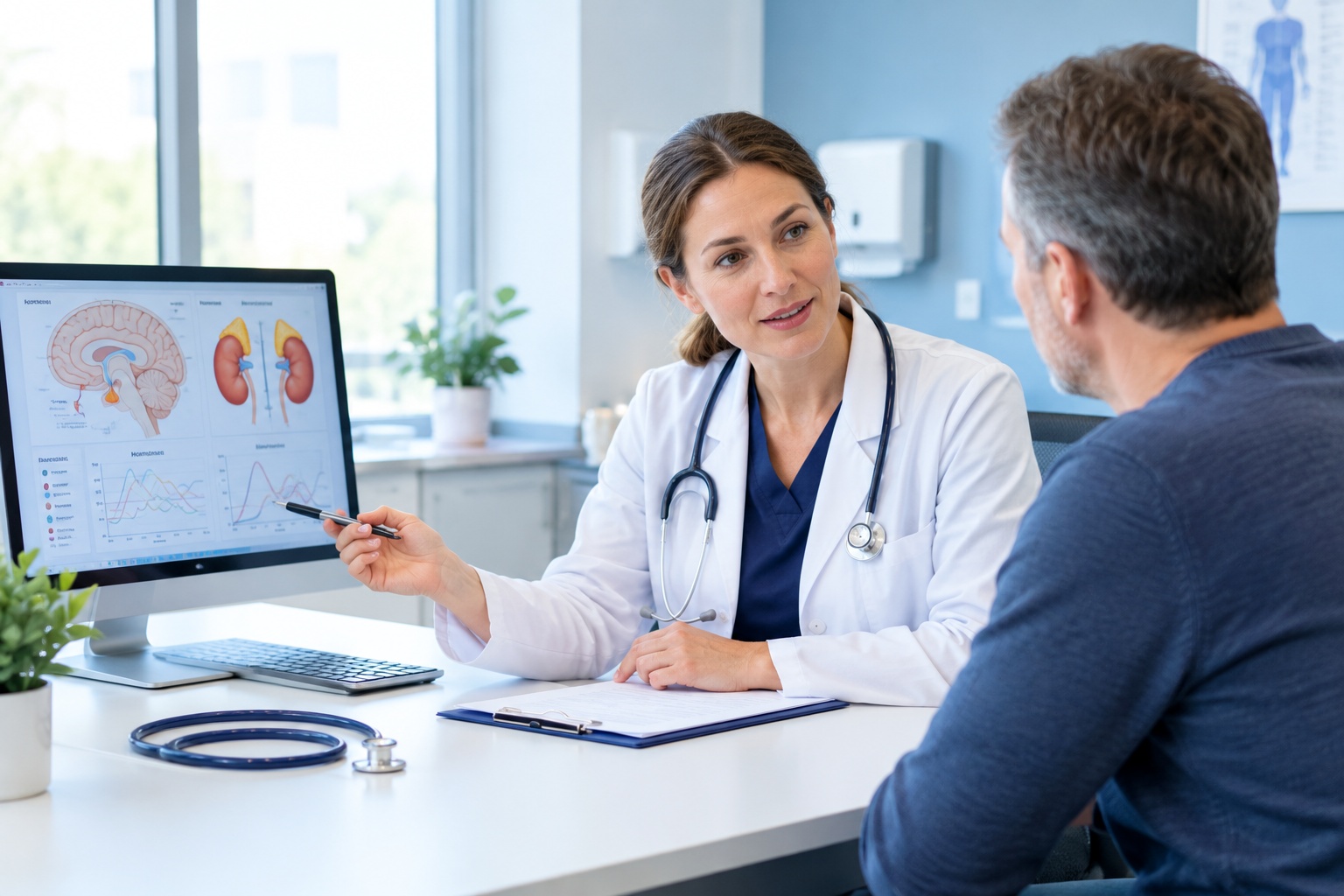 Endocrinologist discussing adrenal health